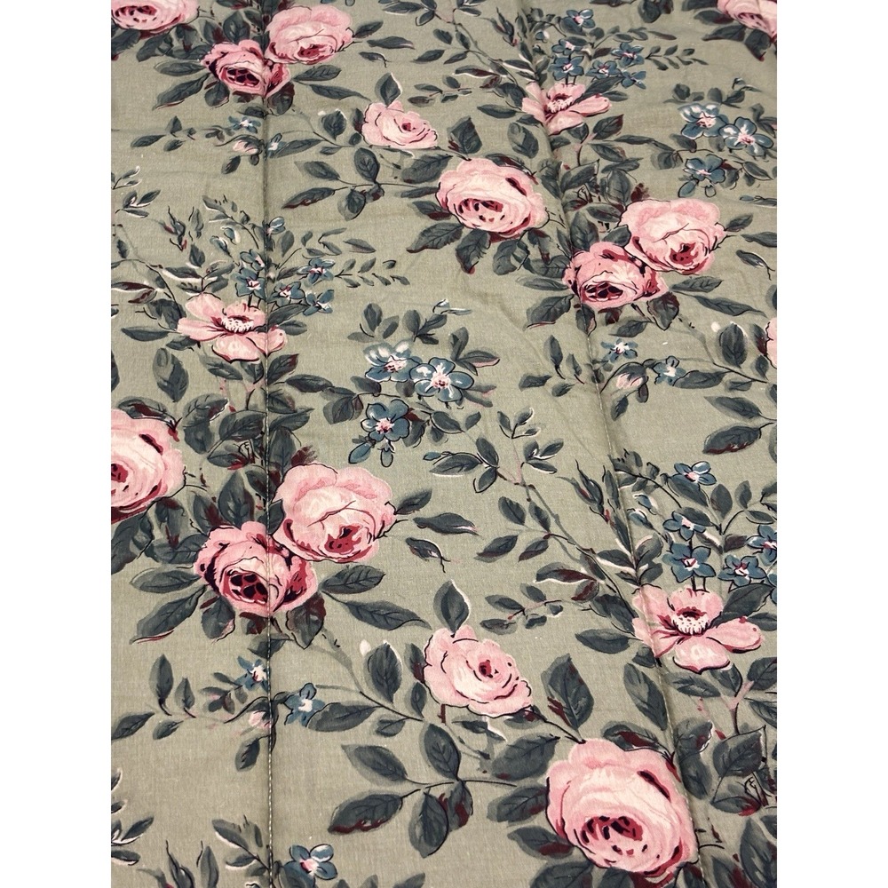 Ralph Lauren Irish Meade Maura King Size Comforter Rare Sage Green Pink Roses